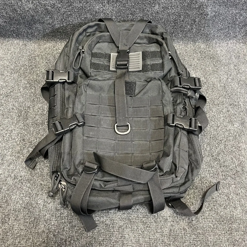 Tactical Series Mens OS Black Backpack MOLLE Military Style 4-Pocket Rugged